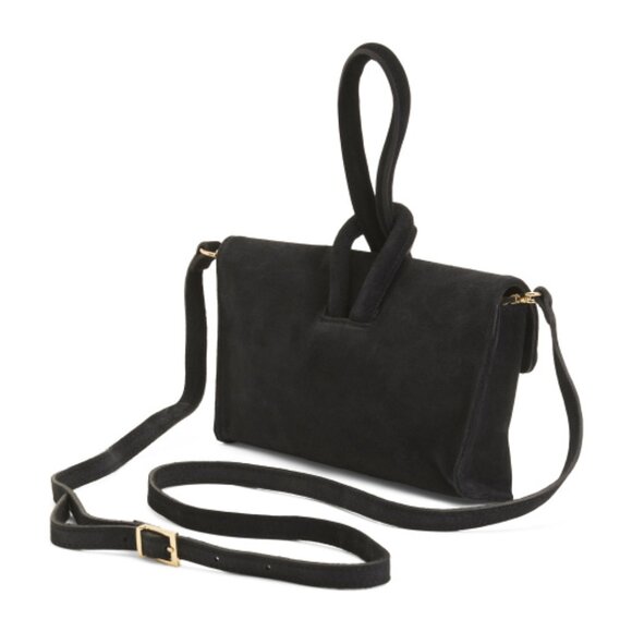 MARLON Made In Italy Suede Knot Pochette Shoulder Bag - Picture 3 of 4